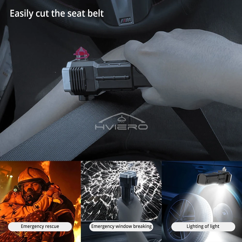 Outdoor Work Lamp USB Multi Flashlight Functional Rechargeable Treasure Emergency Window Breaking Escape On-board Ultra Bright - 4