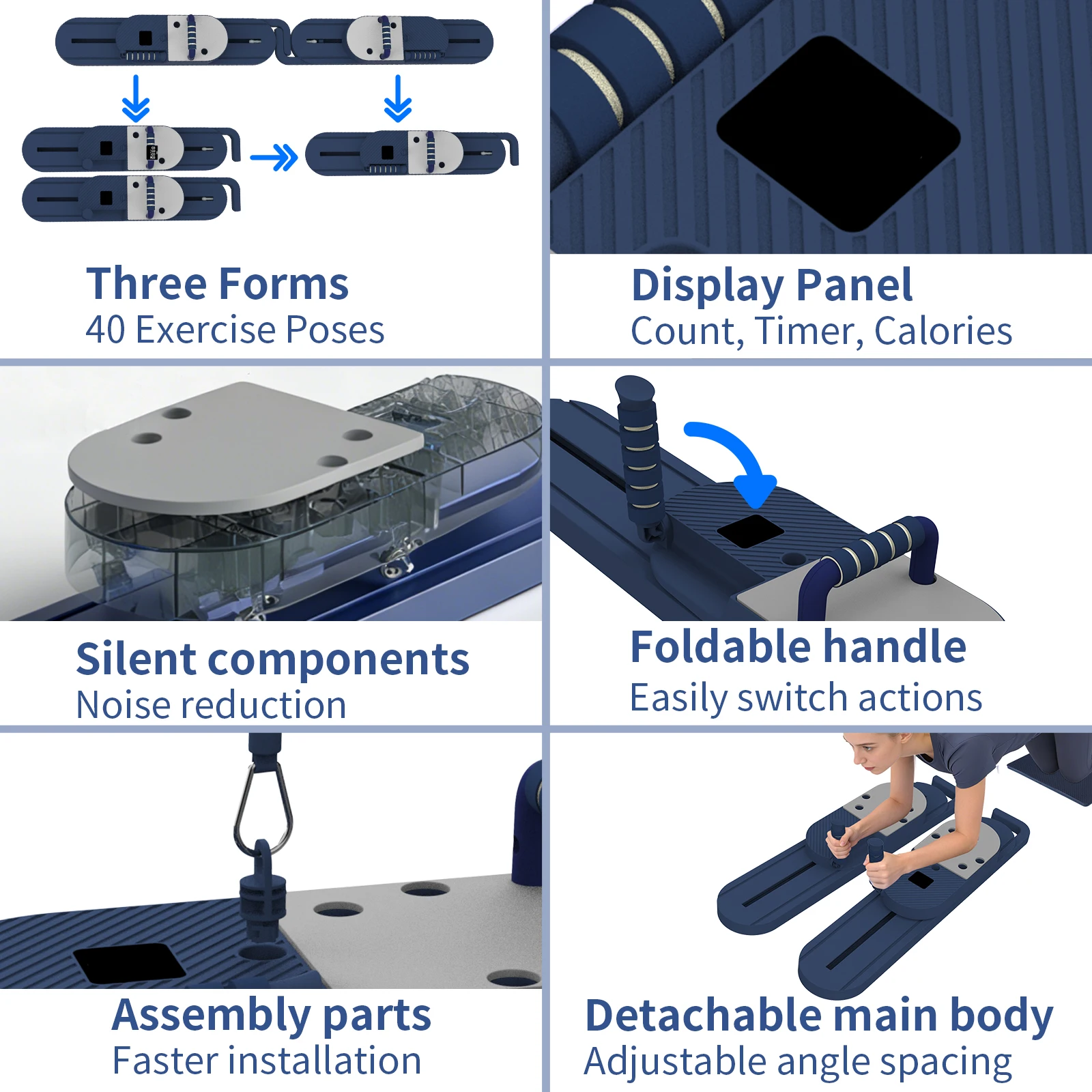 Vielseitiges Pilates-Trainingsgerät Abnehmbares Bauchtrainingsboard Armstraffungswerkzeuge Ganzkörper-Trainer mit Rutschfestem Griff – Detail 4