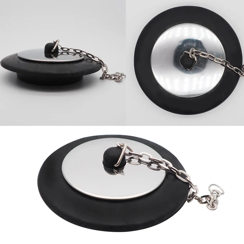 

Rubber Choke Bathtub Drain Stopper With Chain Bath Plug Drain Tub Stopper For Home And Hotel Bathroom Bathtub Stainless Steel