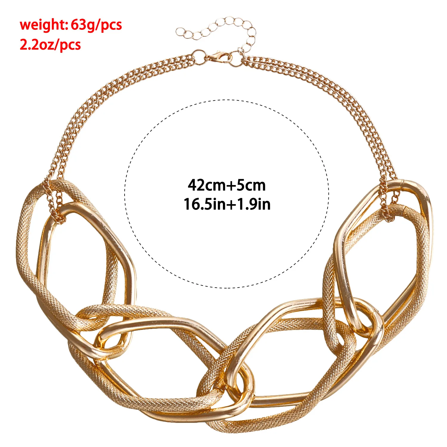 Punk Geometric Multi Layered Exaggerated Chain Hip Hop Necklace Women's Fashion Cool Cross-Border Jewelry Accessories