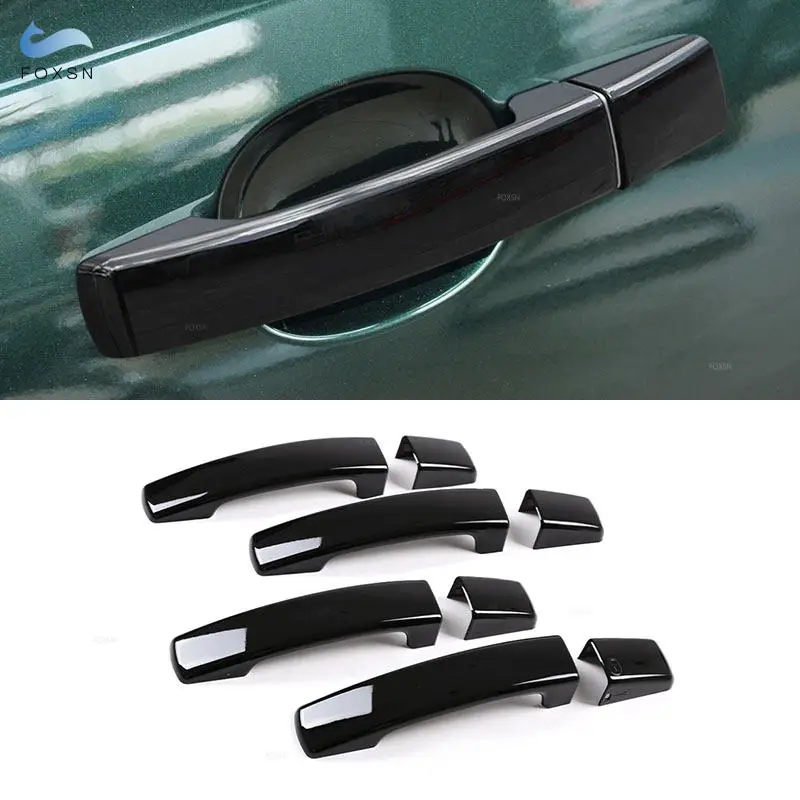 

For Land Rover LR2 Range Rover Sport Discovery 3 LR3 Freelander 2 Glossy Black Car Exterior Door Handle Cover Protective Trim