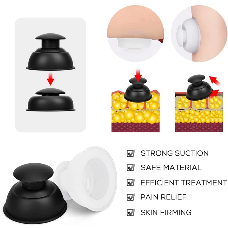 1/12Pcs Silicone Cupping Therapy Set Cups Massage Professional Vacuum Cupping Anti Cellulite Suction Cup Facial Body Pain Relief 3