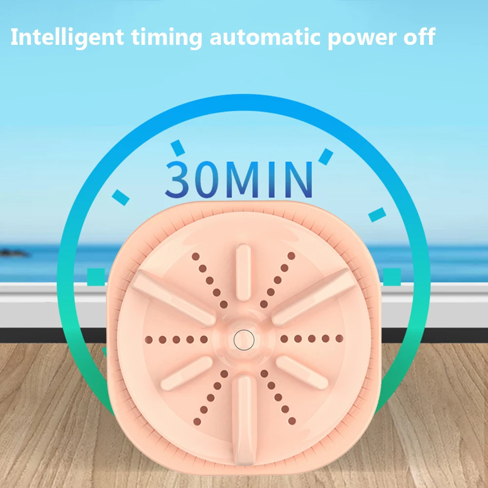 Portable Mini Turbo Washer 30W USB Powered Cleaning Washing Machine for Underwear Socks Laundry Cleaning for Home Travel