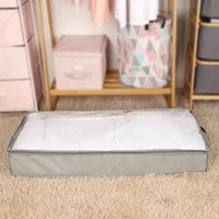 Foldable Underbed Bags - 2 Pack Blankets Clothes Comforters Storage Bag Breathable Zippered Organizer for Bedroom 2