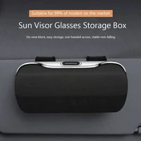 Boîte à lunettes de voiture avec interrupteur à pression, porte-lunettes pour pare-soleil, tissu souple interne, résistant aux rayures, résistant aux chocs, mallette de rangement pour lunettes 2