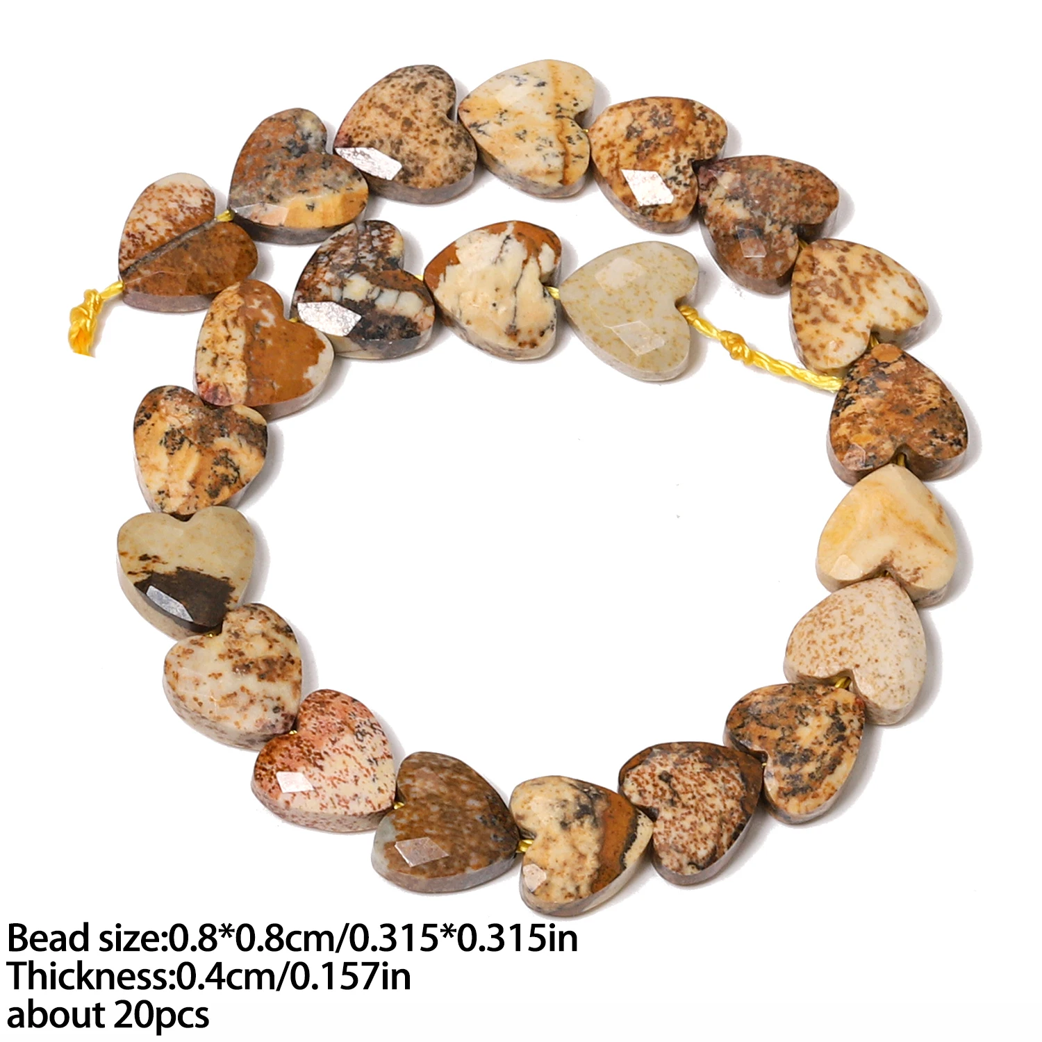 8x8mm Naturstein Facettierte Herzform Jaspis Aventurin Lose Distanzperlen für Schmuckherstellung DIY Armband Halskette Mädchen Geschenke – Detail 10