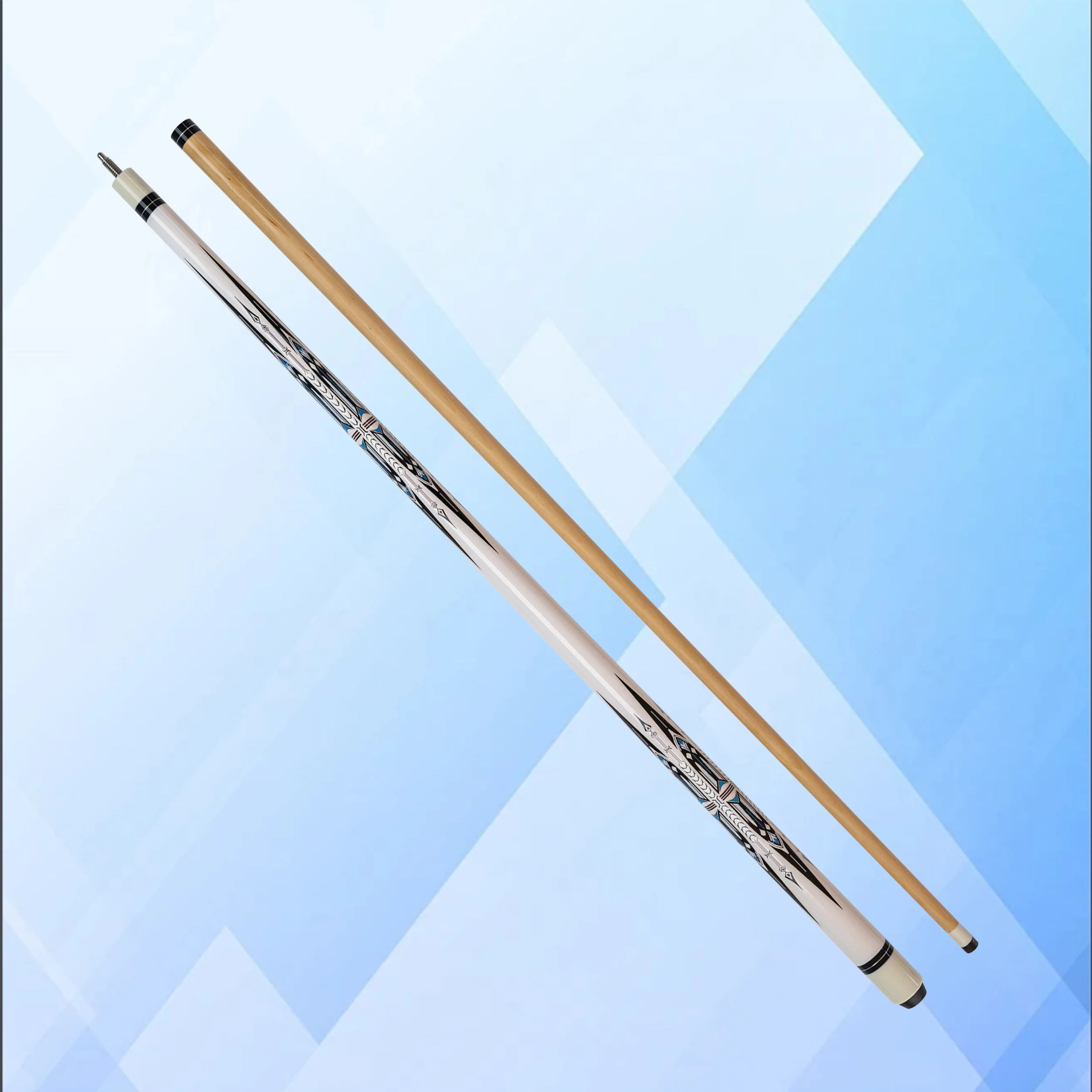 1/2 Maple Pool Cue Stick Durable Tip13mm Unique White Design Beginners Any Venue
