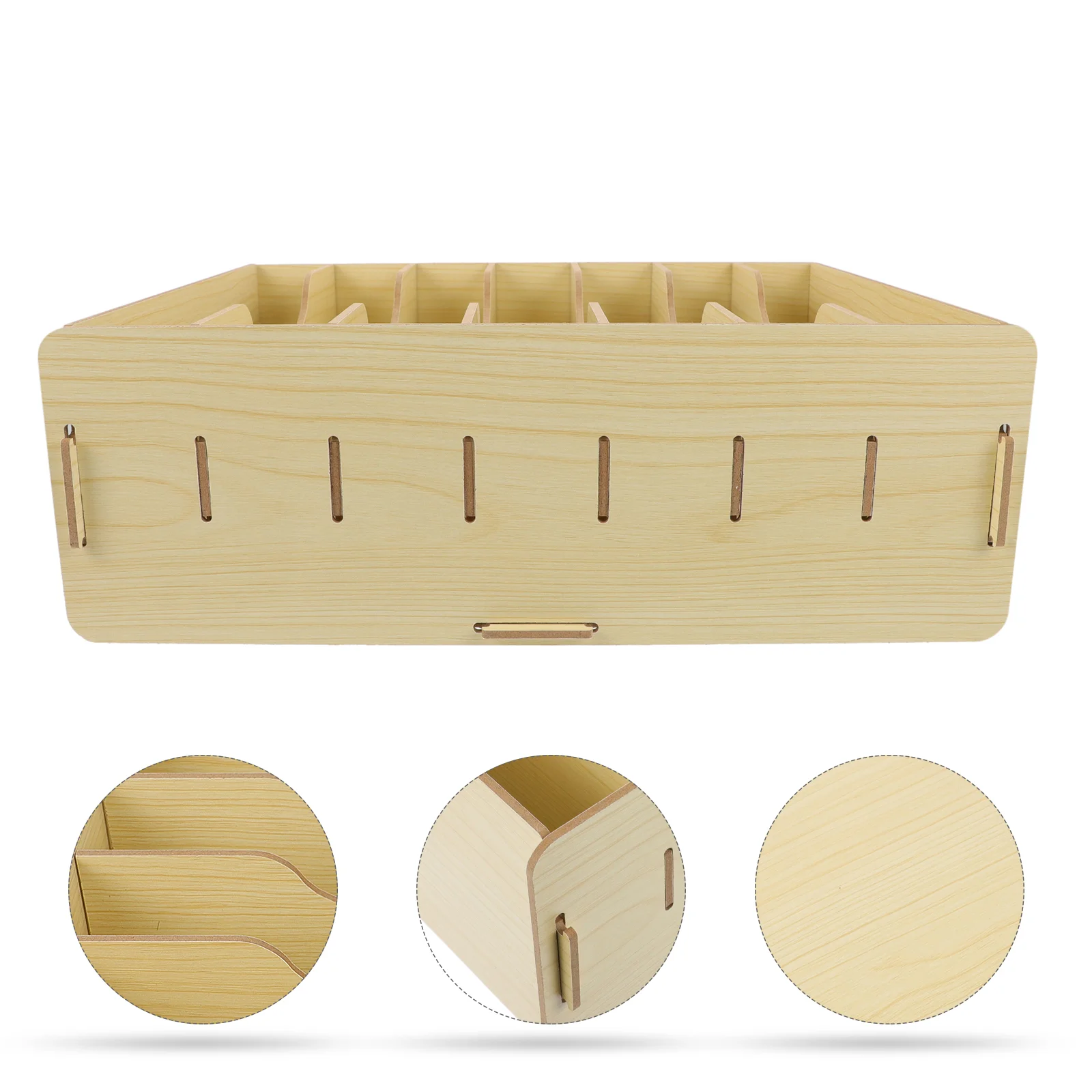 

Multi-layer Commercial Desk Paper Storage Organizer Wooden Bamboo Desktop Container