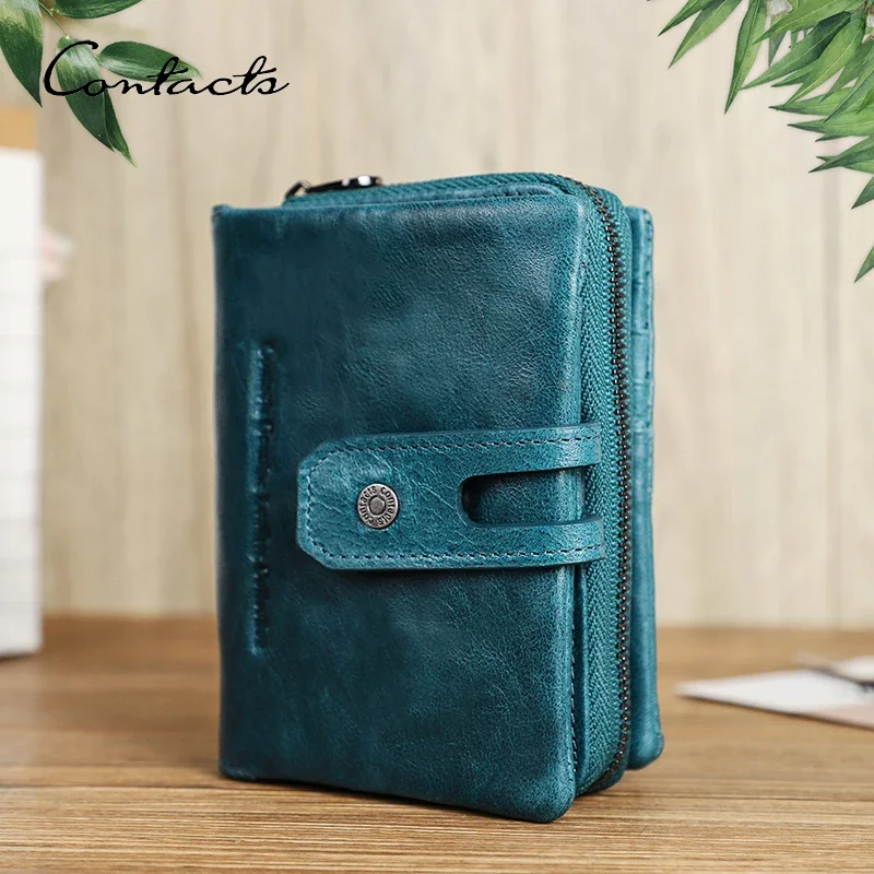 Wallets for Women Genuine Leather Short Bifold Fashion Women's Purses Card Holders Coin Purse Female Bags Women Wallet carteira 3