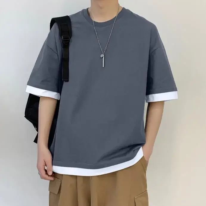 

Cotton T-shirt Men's solid color short-sleeved T-shirt Men's custom