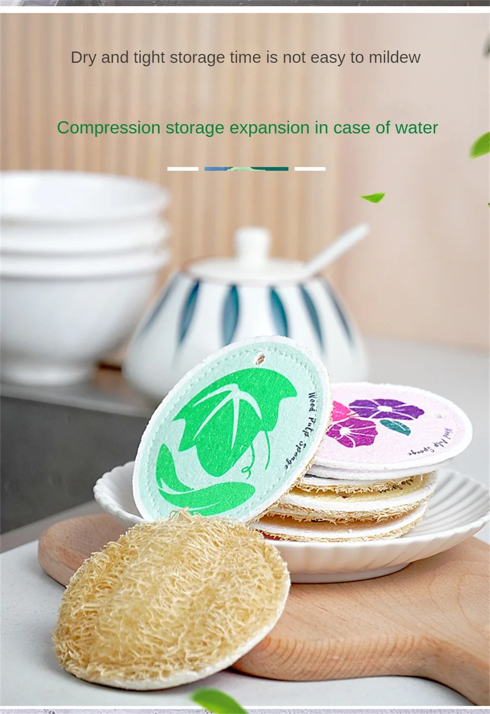 Description Picture 3 of itemNew Cleaning Cloth Sponge for Kitchen Melamine Dishwashing Sponge Wood Pulp Cotton Washing Tool Wipe Cloth Scouring Pad