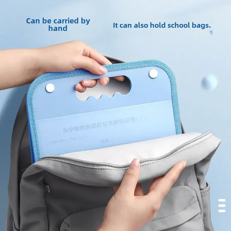 File Bag Multi-layer Satchel Test Paper Clip Paper Storage Bag for Primary School Student Test Storage and Organization