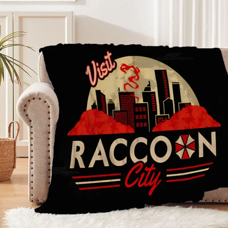 Raccoon City Umbrella Patterns Blanket 3D Game Flannel Blanket Cosy Lazy Couch Cover Blanket Super Soft Sheet Mattresses 2