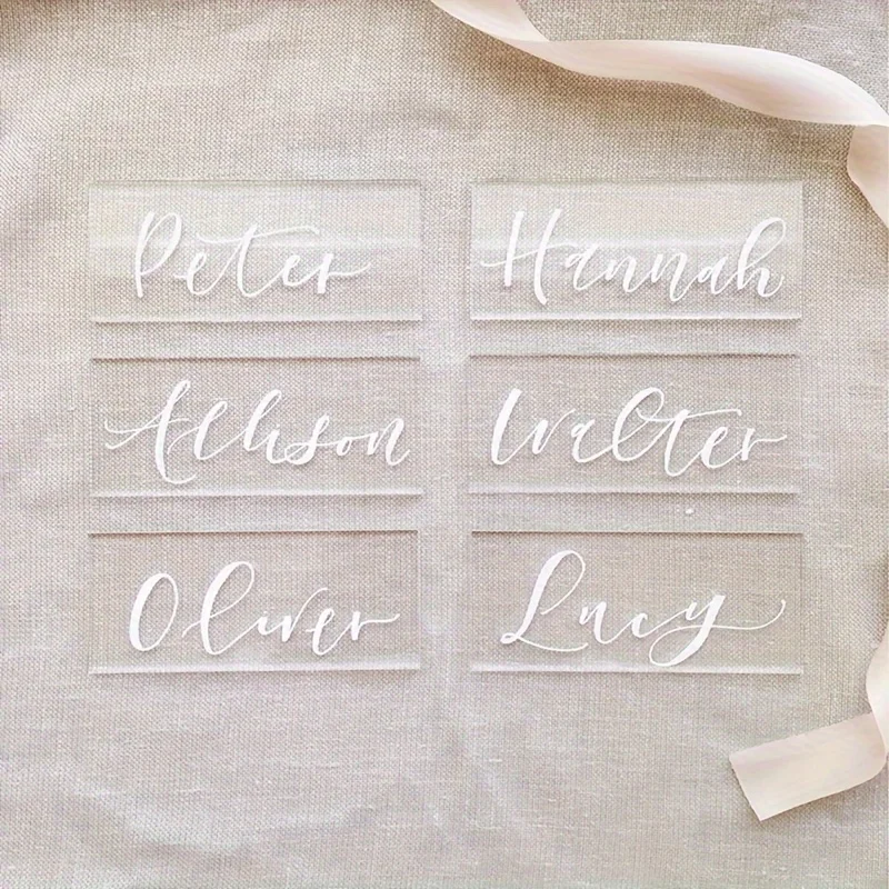 Transparent Acrylic Place Cards 20pcs Weddings and Parties Wedding Reserved Signs Chairs Table Setting Signs Seat Label place card holders place cards