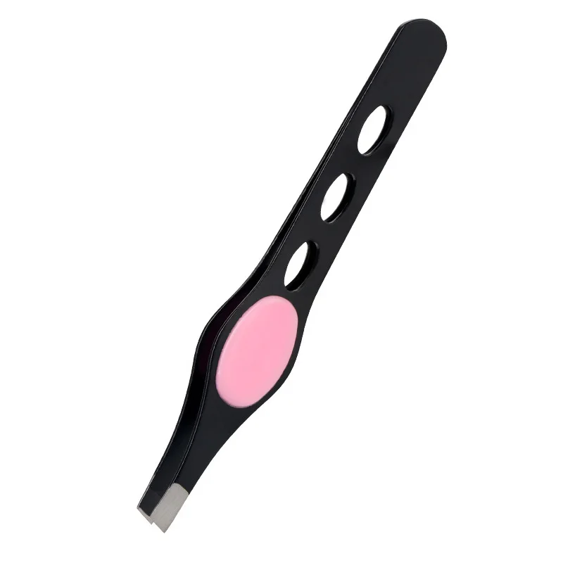 Double Eyelid Paste Clip Eyebrow Tweezer with Rubber Pad