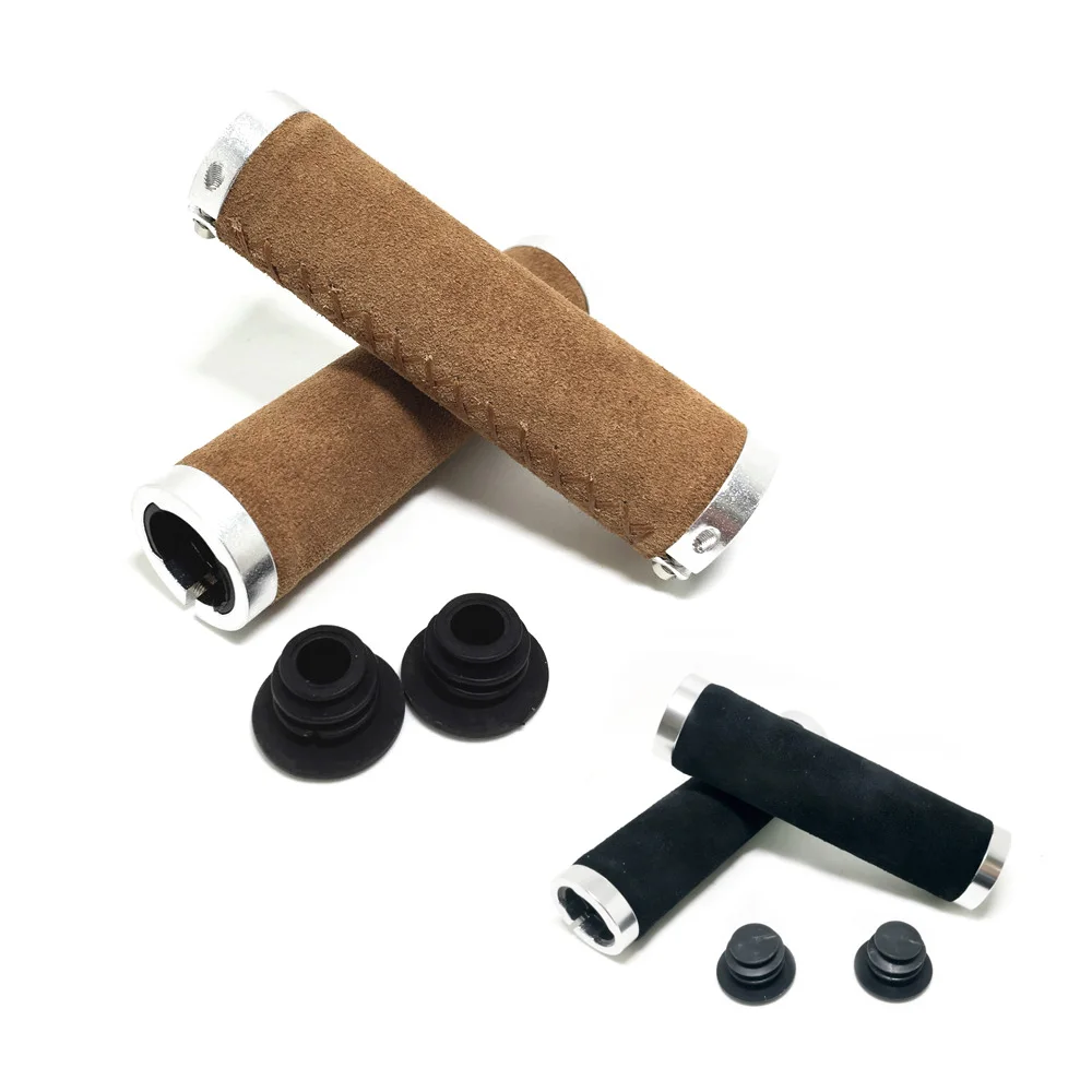Bicycle Leather Handlebar Grip Brown Bicycle Handlebar Grips Q1064