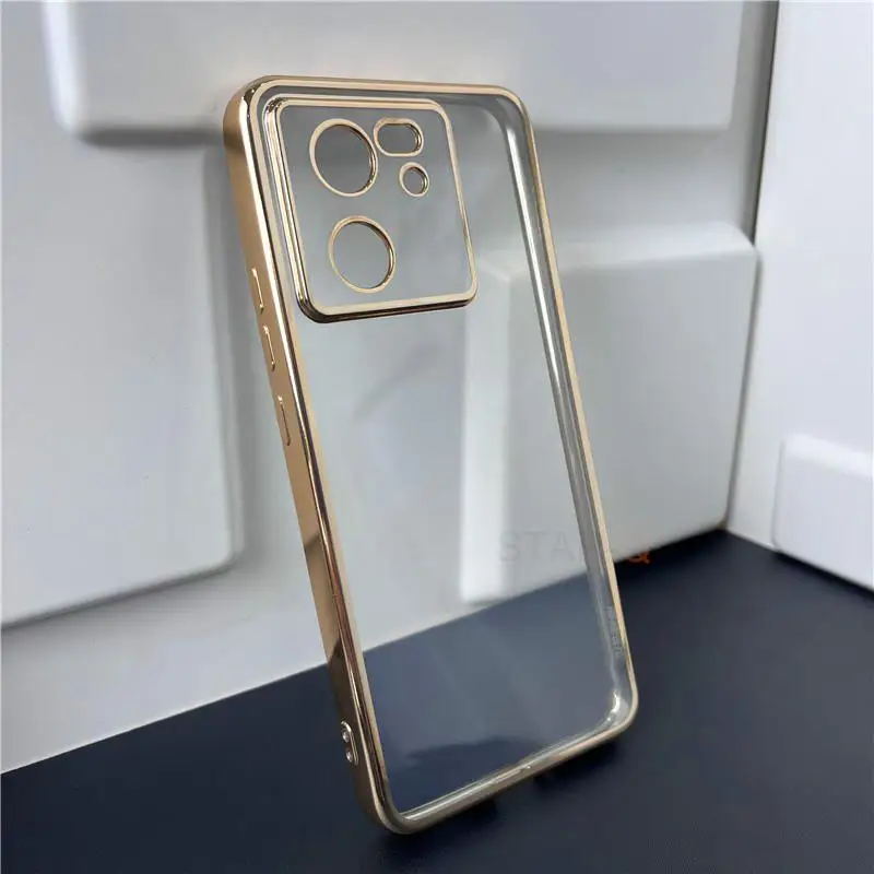 Elegant Plating Bumper Clear Case - Soft Silicone Transparent Back Cover