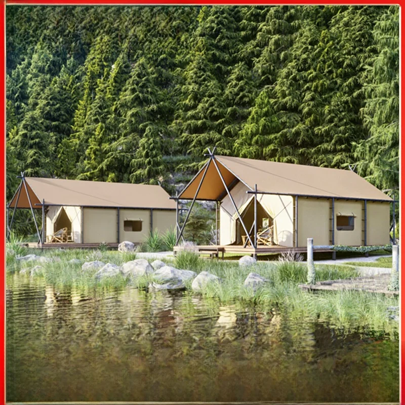 Tenda in famiglia, hotel, alloggio all'aperto, campeggio genitore-figlio, lusso selvaggio, tenda mobile, parco ecologico, area panoramica, mucca