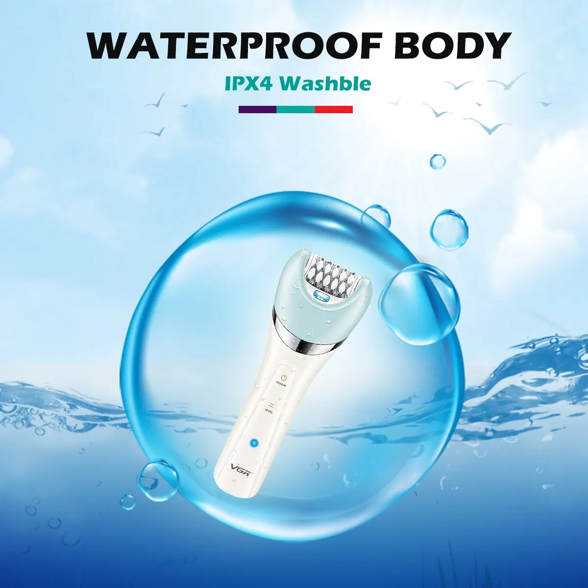 VGR Epilator 5 In 1 Electri Women Epilator Female Shaver Leg Body Hair Remover Lady Bikini Trimmer Facial Cleaning Massage V-703 4
