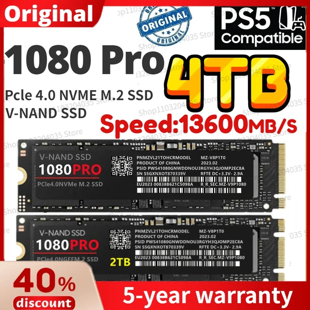 1080PRO 4TB 2TB 1TB Original Brand SSD M2 2280 PCIe 4.0 NVME Read 7450MB/S  Solid State Hard Disk for Game Console/laptop/PC/PS5 - AliExpress