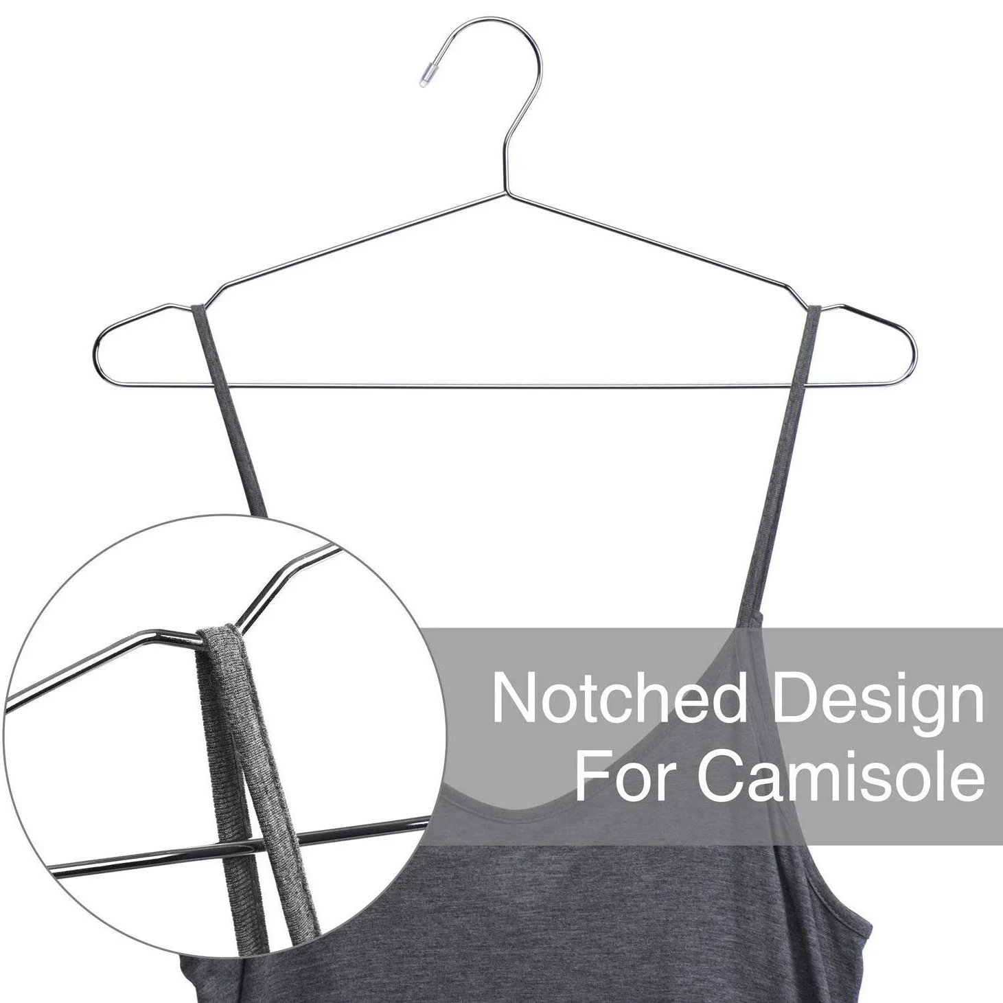 Hangers Stainless Steel 40 cm 20Pcs Hangers for Clothes Standard Notched Hanger Space Saving 3
