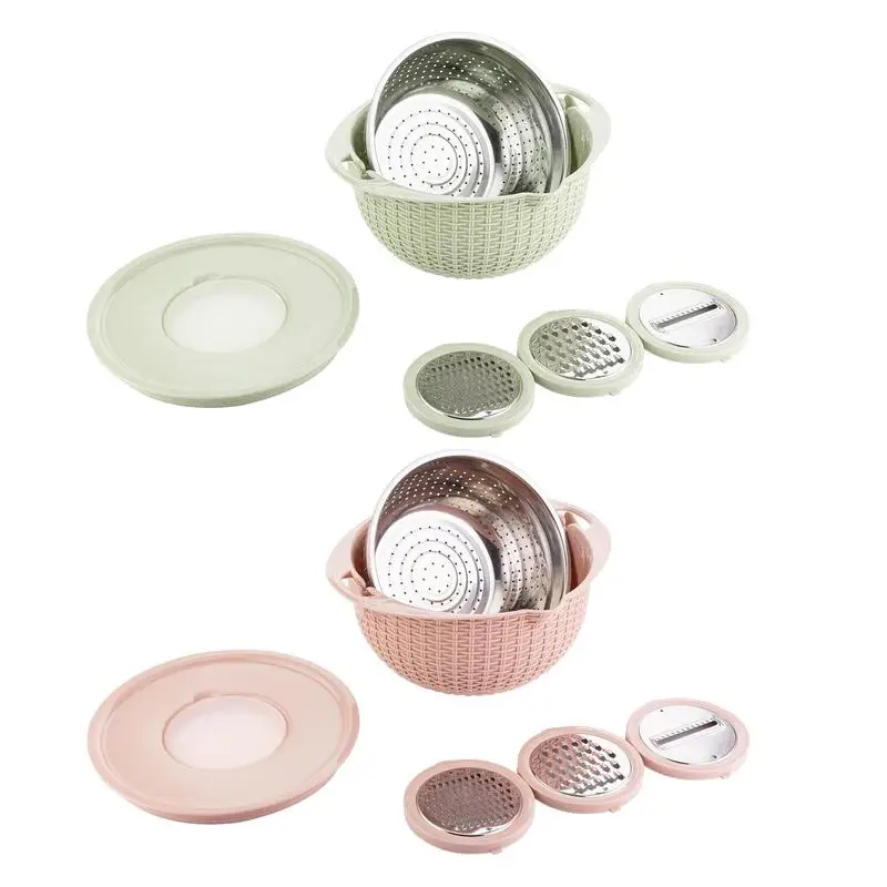 

Food Strainers for Kitchen Kitchen Strainer Mixing Bowl Colander Set Rotatable Stainless Steel Fruit Strainer Bowl Colander