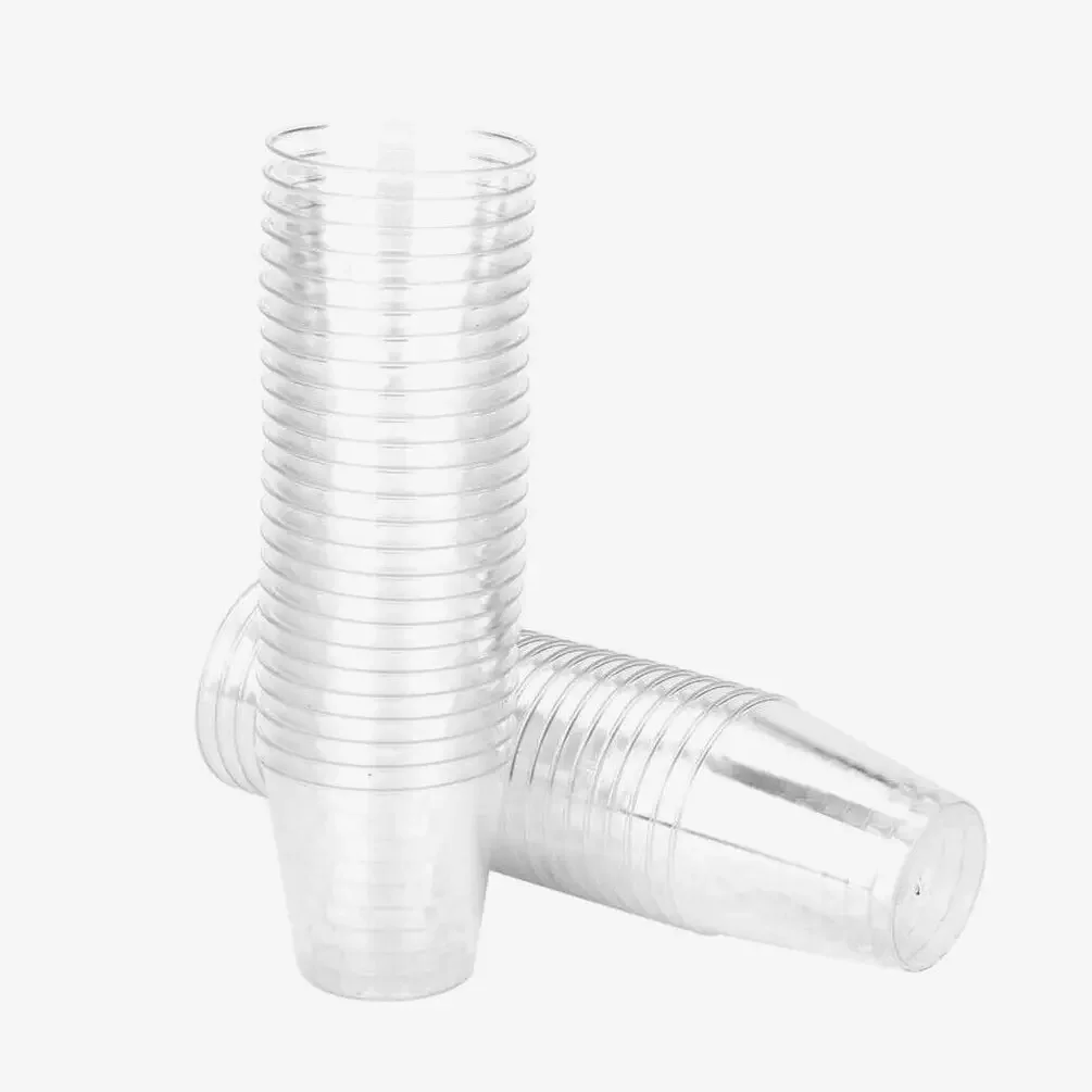 Plastic Jelly Cup 35ml 50 X Clear Disposable Shot Tumbler Holder