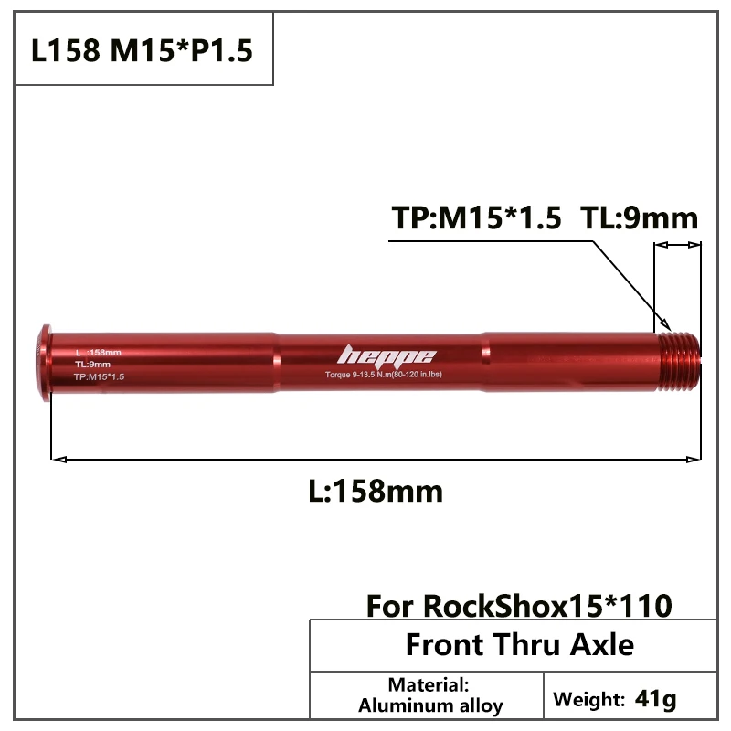 Durable Multi-Colored Bike Thru Axle for MTB Front Fork