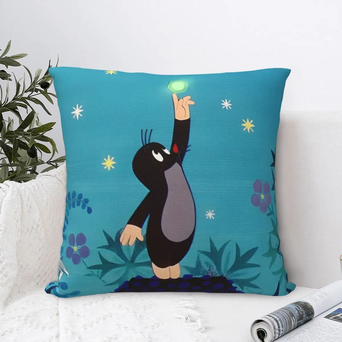 

Star Hug Pillowcase The Little Mole Backpack Cojines Sofa DIY Printed Office Coussin Covers Decorative