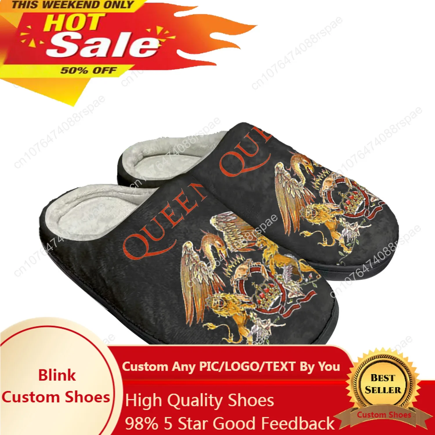 Queen Rock Band Fashion Home Cotton Custom Slippers Mens Womens Sandals Plush Bedroom Casual Keep Warm Shoes Thermal Slipper