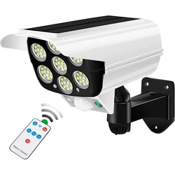 Wireless Solar - Powered Outdoor Motion Sensor Lights with Remote Control and Fake Security Camera - 4PCS (Solar Lights)