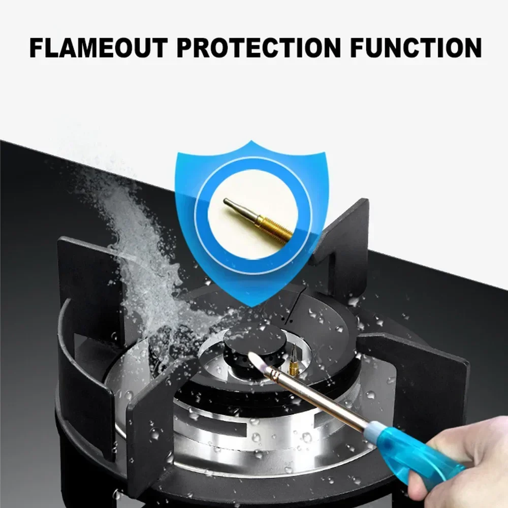 4000W Heat Flow Domestic Embedded Gas Stove Natural Gas Stove Liquefied Gas Hob Tempered Glass Panel Double Stove Cooktop 4