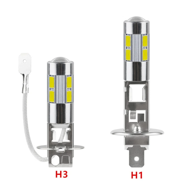 

12V High Power LED Light Anti Fog Lamp Bulb Driving Headlight H1 H3 10SMD 5630 7000-8000K T10 Car Lights Auto Lamps 2Pcs