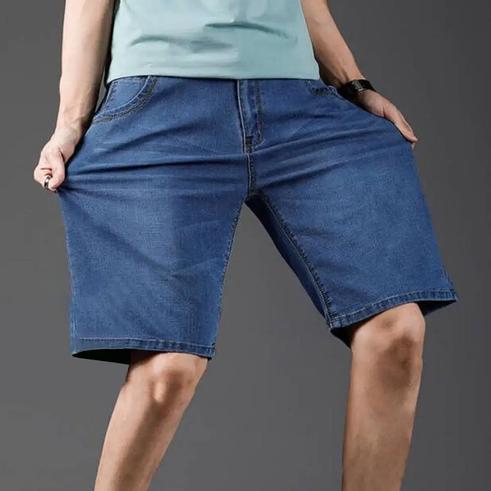 Summer Shorts Jeans Men Denim Pants Stretch Slim Straight Male Short Streetwear