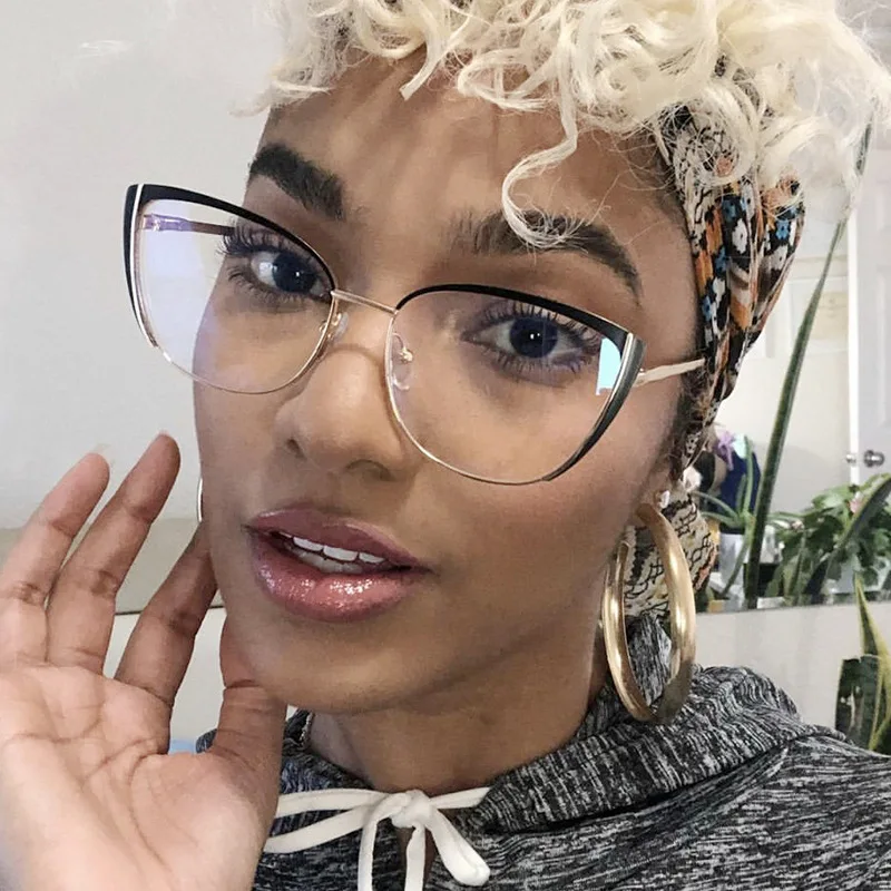 Retro Metal Cat Eye Glasses New Fashion Clear Lenses Prescription Short Sight Eyewear 0 -0.5 -1 -1.25 -1.5 -1.75 -2.0 To -6 6