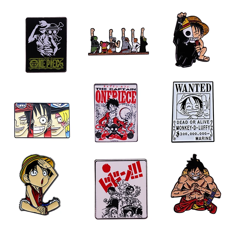 

Anime One Piece Brooch Luffy Enamel Brooch Lapel Pins Badge Hats Clothes Backpack Decoration Jewelry Accessories Fans Gift