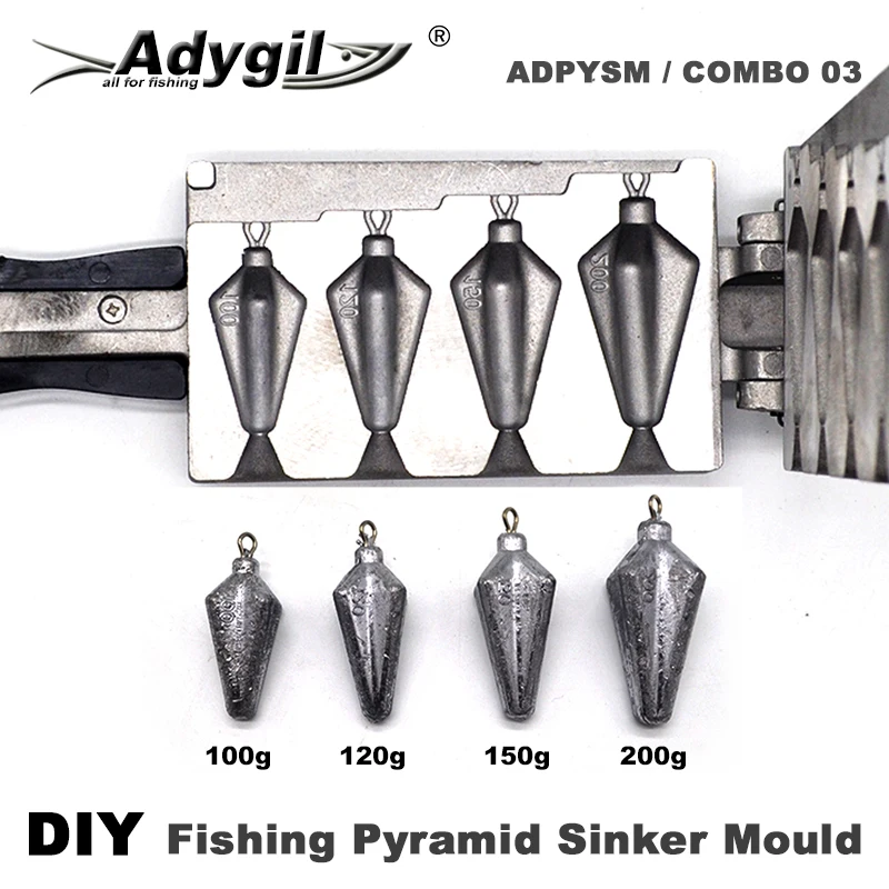 Adygil DIY Pyramid Sinker Mould with 4 Cavities and 100g 120g 150g