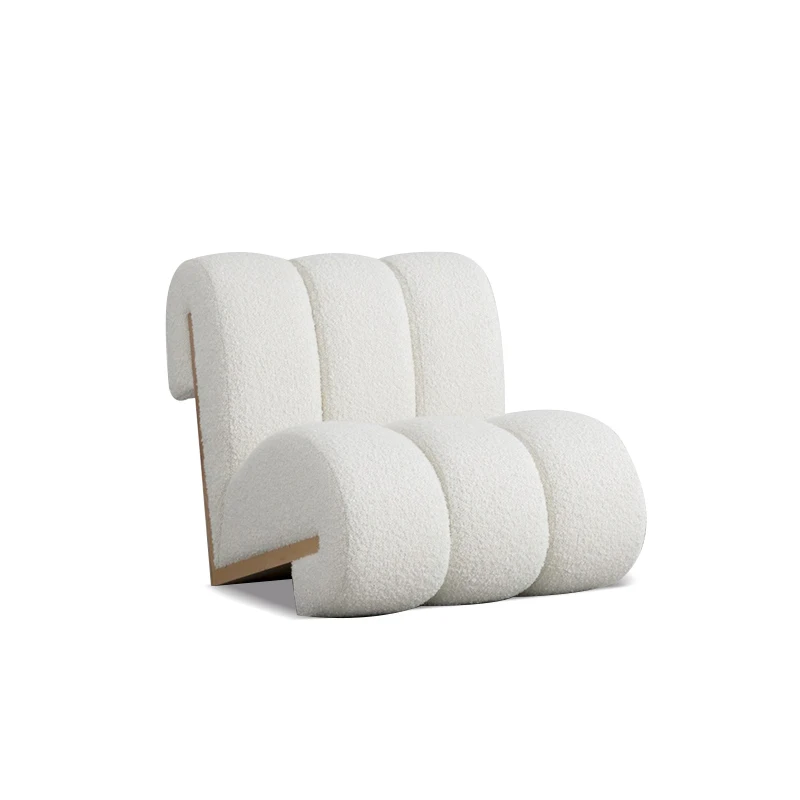 

Minimalist Custom Lambswool Sofa Chair Modern Living Room Comfortable Lounge Leisure Chair