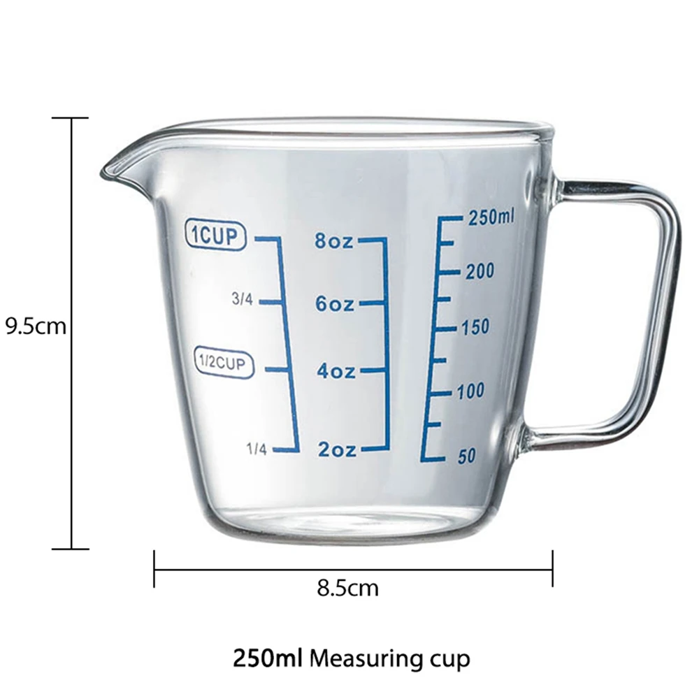 High Borosilicate Measuring Glass Cup Liquid Measurement With Scale Microwave Oven Available Kitchen Baking Glass Cup