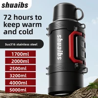 High capacity  thermos kettle stainless steel car outdoor travel hiking thermos cup tea making sports water kettle