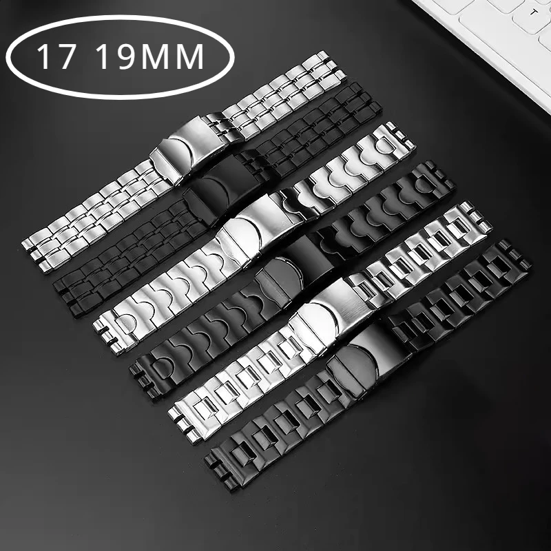 

Ремешок сменный из нержавеющей стали для Swatch YGS749G, YCS511G, 17 мм, 19 мм