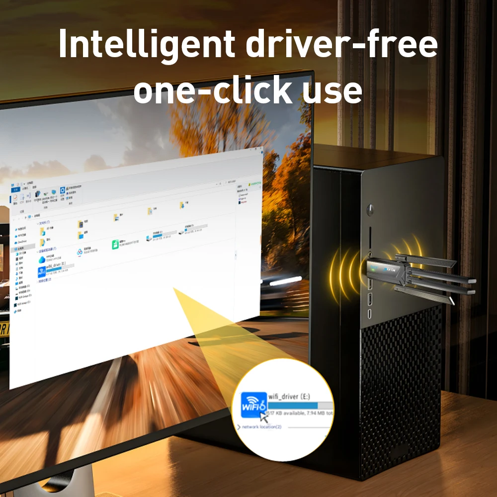 WALRAM WiFi 6E 무선 네트워크 카드 AX3000 USB 3.0 WiFi 어댑터 2.4G/5GHz 듀얼 밴드 리시버 동글 윈도우10/11 드라이버 프리