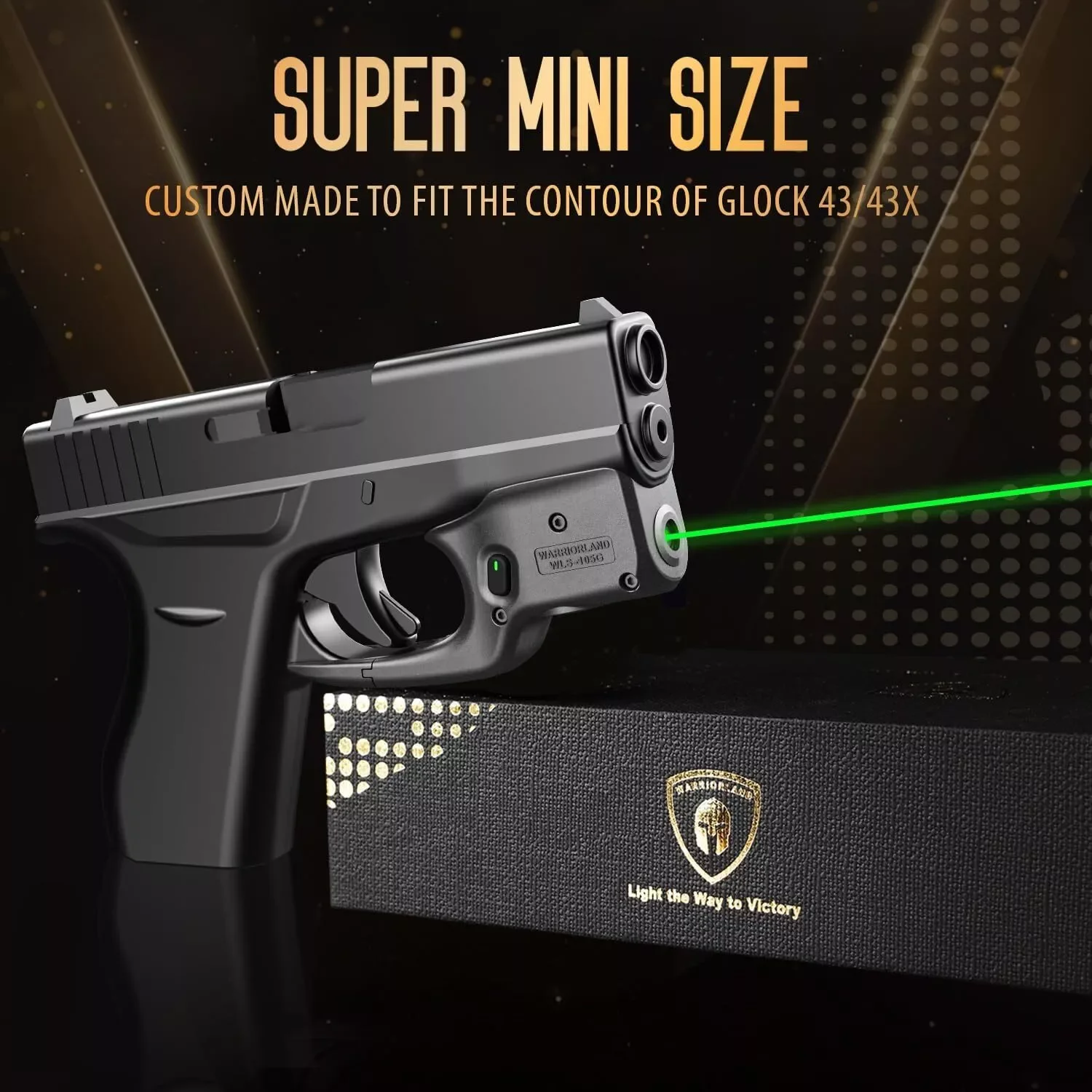 Laser Sight Only Fit Glock 43/43X Green / Rrd Not provide battery Not fit G43X with Rail OR G43X MOS Kydex Holster Beam Sight