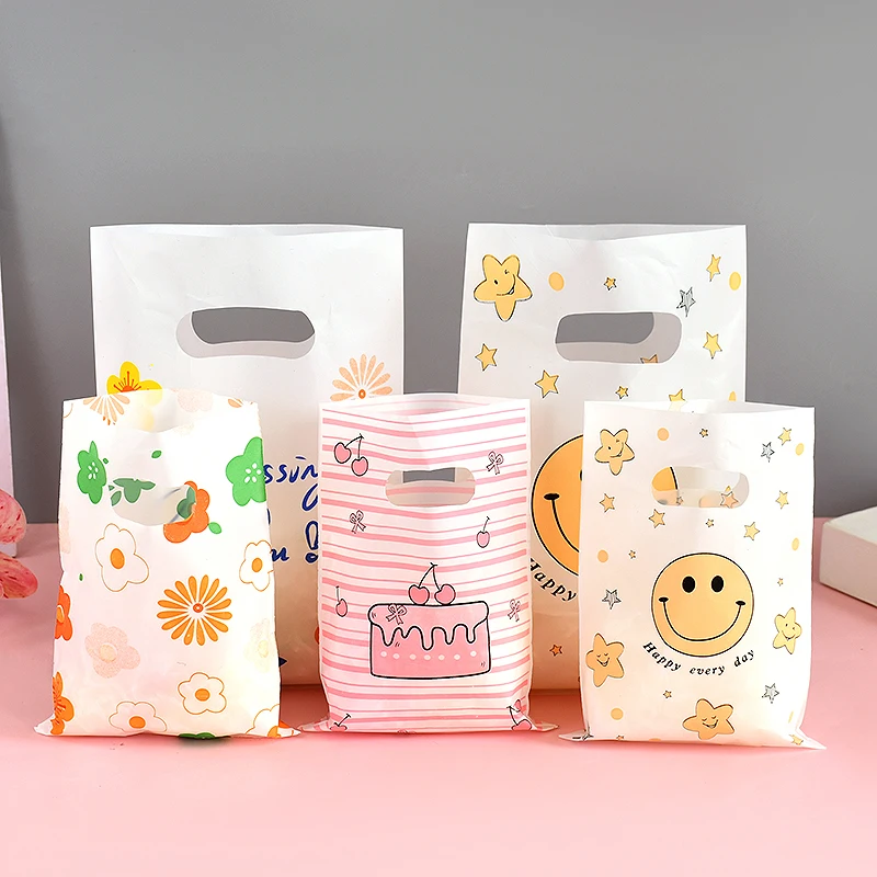 20 Stück kleine Kunststoff-Geschenke mit mehreren Mustern, Verpackungsbeutel, Geburtstagsfeier, Süßigkeiten, Handtasche, Hochzeit, bunte Dekortasche, kleine Einkaufstasche – Detail 8