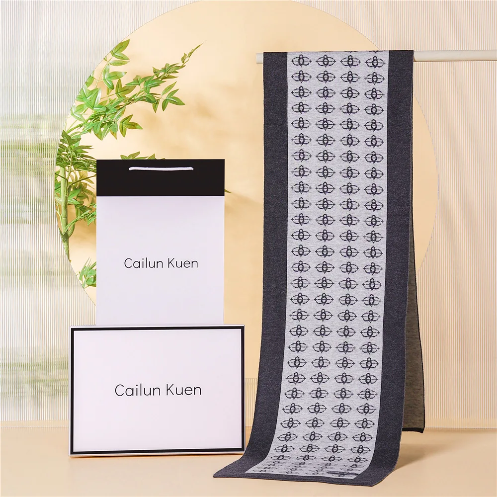 European Version Wool Scarf Men Women Soft Warm Winter Autumn Korean Version Fashion Business Versatile Muffler Thermal Male