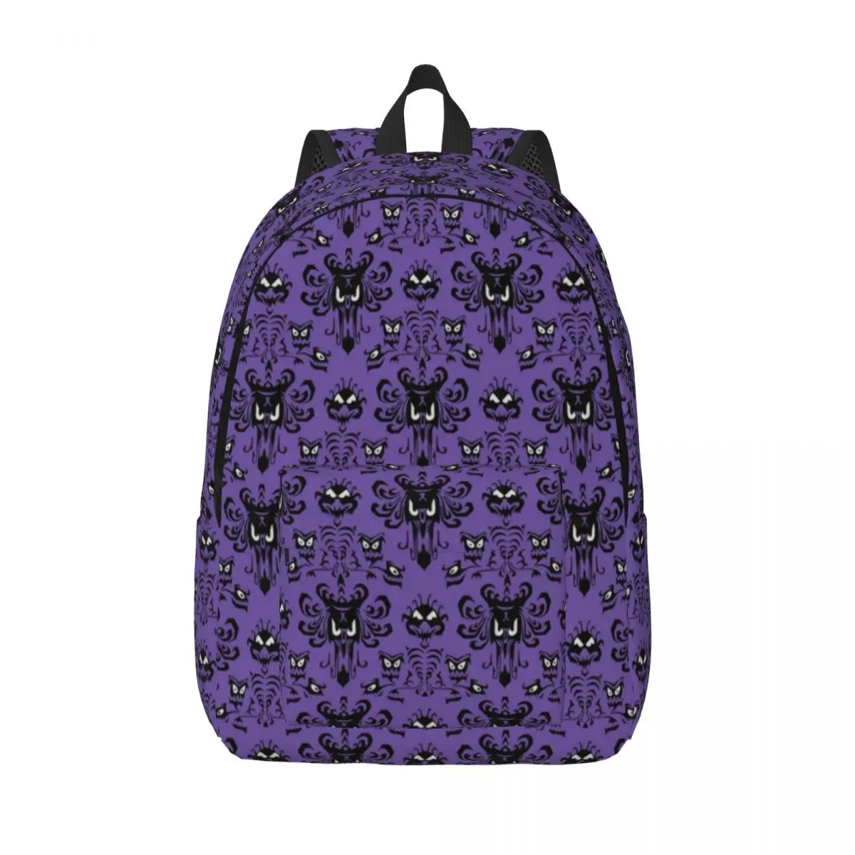 

Custom Haunted Mansion Halloween Canvas Backpacks Men Women Basic Bookbag for College School Grimace Ghost Bags