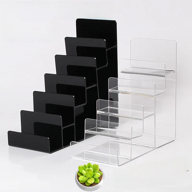 Acrylic Wallet Stand Multi-layer Staircase Transparent Holder for Credit Card Display Mobile Phone Mask Organizer Faion Acc...
