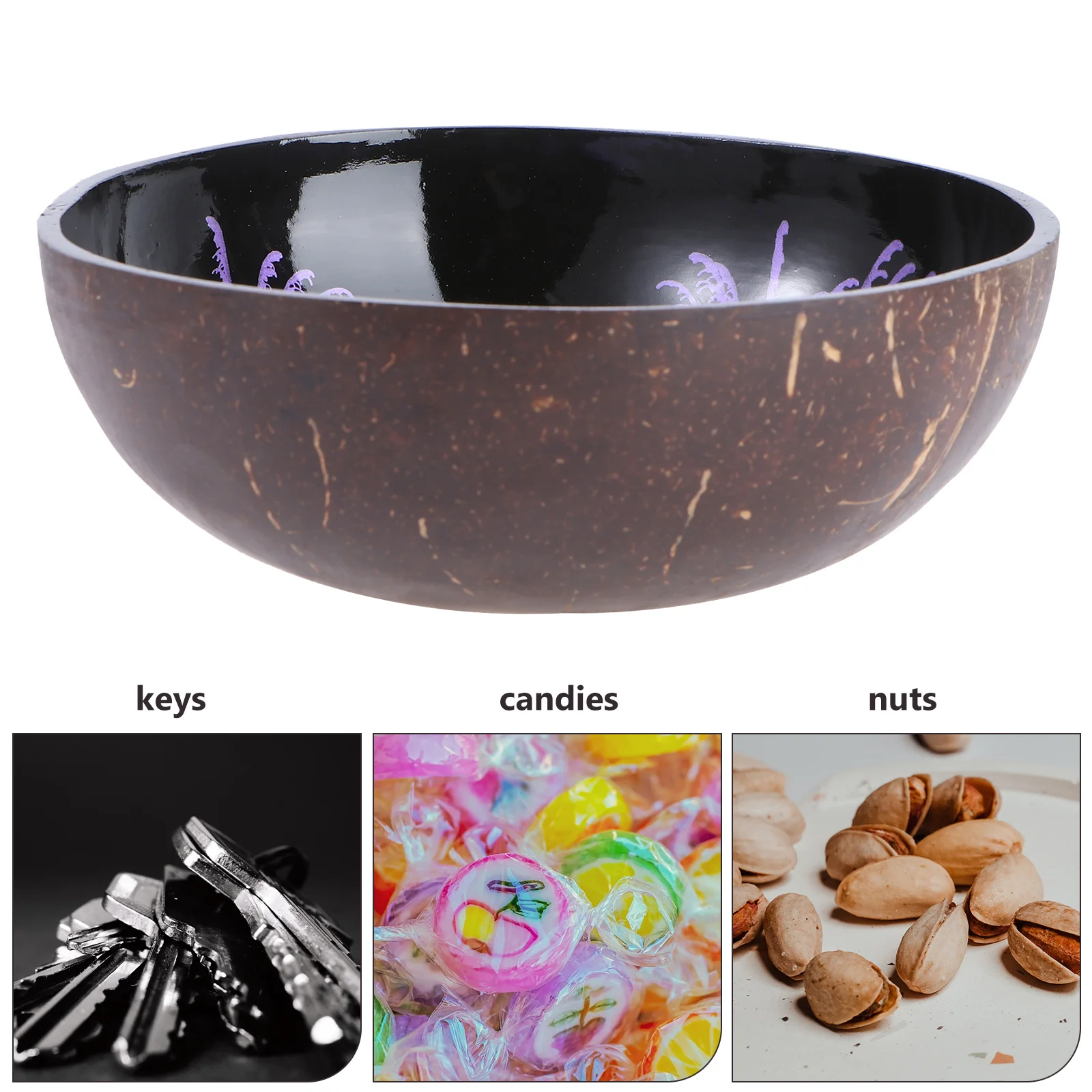 

Coconut Bowl Natural Coconut Decorative Shell Reusable Storage Bowl Key Candy Nuts Bowl Container Holder Home Hotel Office