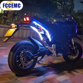 2pcs Motorcycle Turn Signal Lights LED Daytime Running Lights Tail Light DRL Waterproof Decoration Strip Brake Flowing Light 1