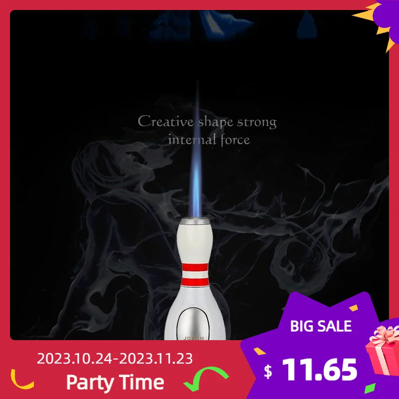 

"Personalized and Creative Metal Windproof Inflatable Lighter with A Bowling Bottle Shape and Large Firepower Butane Gas Lighter